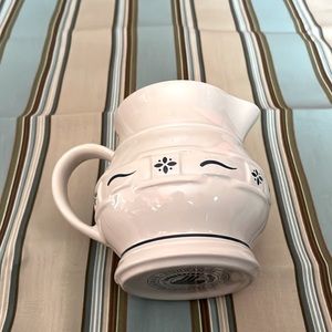 Longaberger small pitcher with blue accents